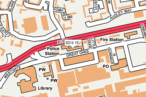 SS14 1EJ map - OS OpenMap – Local (Ordnance Survey)