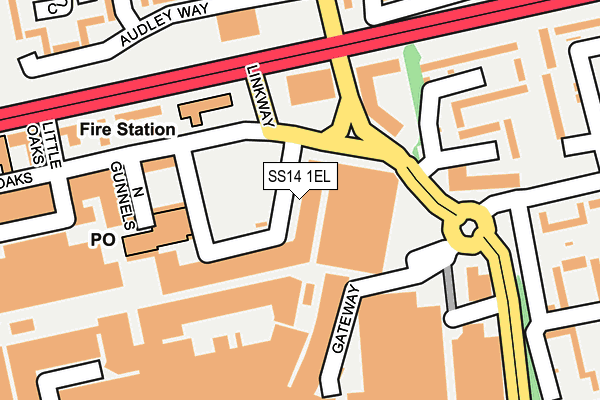 SS14 1EL map - OS OpenMap – Local (Ordnance Survey)