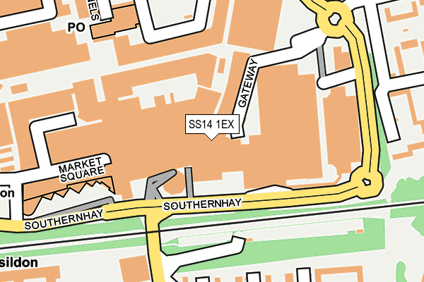 SS14 1EX map - OS OpenMap – Local (Ordnance Survey)