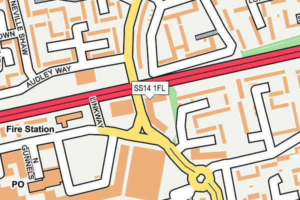 SS14 1FL map - OS OpenMap – Local (Ordnance Survey)