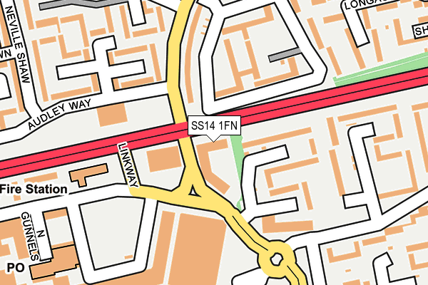 SS14 1FN map - OS OpenMap – Local (Ordnance Survey)