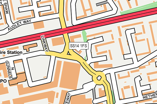 SS14 1FS map - OS OpenMap – Local (Ordnance Survey)