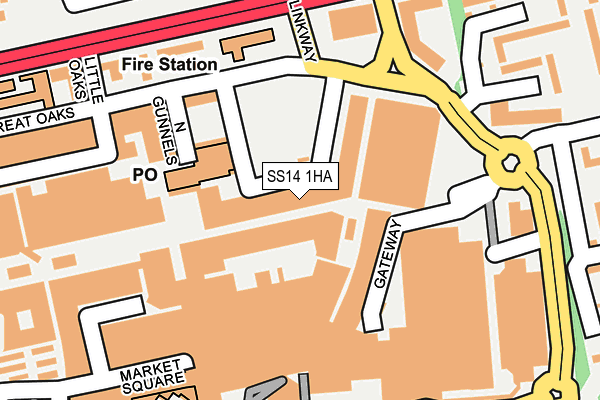 SS14 1HA map - OS OpenMap – Local (Ordnance Survey)