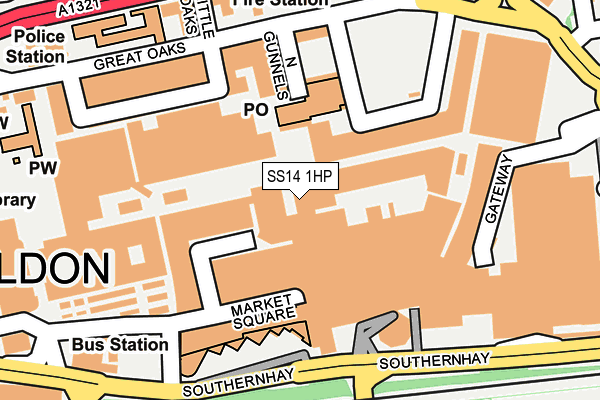 SS14 1HP map - OS OpenMap – Local (Ordnance Survey)