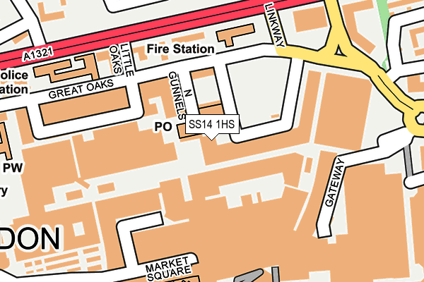 SS14 1HS map - OS OpenMap – Local (Ordnance Survey)