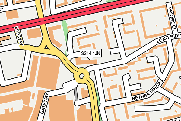 SS14 1JN map - OS OpenMap – Local (Ordnance Survey)