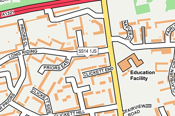 SS14 1JS map - OS OpenMap – Local (Ordnance Survey)