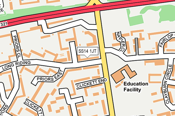 SS14 1JT map - OS OpenMap – Local (Ordnance Survey)