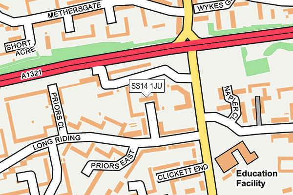 SS14 1JU map - OS OpenMap – Local (Ordnance Survey)