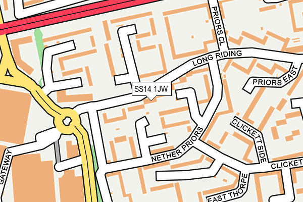 SS14 1JW map - OS OpenMap – Local (Ordnance Survey)