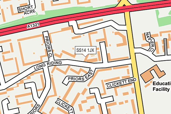 SS14 1JX map - OS OpenMap – Local (Ordnance Survey)