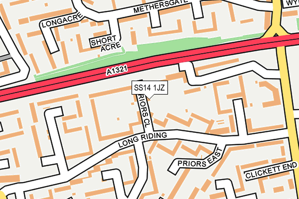 SS14 1JZ map - OS OpenMap – Local (Ordnance Survey)