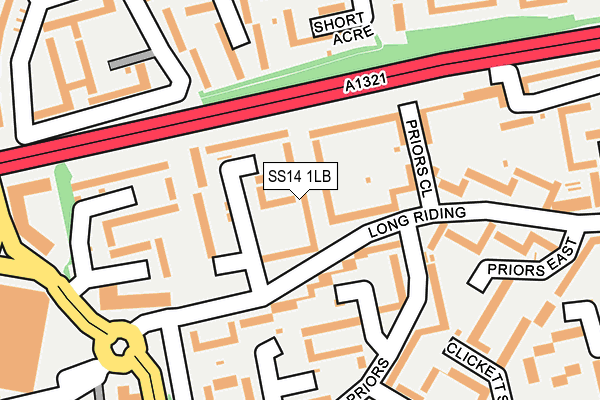 SS14 1LB map - OS OpenMap – Local (Ordnance Survey)