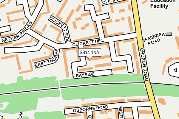 SS14 1NA map - OS OpenMap – Local (Ordnance Survey)