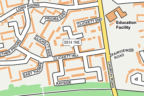SS14 1NE map - OS OpenMap – Local (Ordnance Survey)