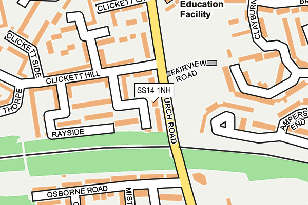 SS14 1NH map - OS OpenMap – Local (Ordnance Survey)
