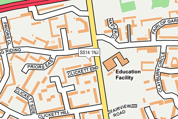 SS14 1NJ map - OS OpenMap – Local (Ordnance Survey)