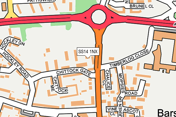 SS14 1NX map - OS OpenMap – Local (Ordnance Survey)