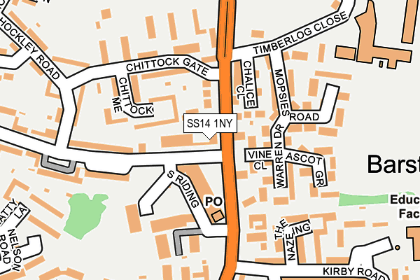 SS14 1NY map - OS OpenMap – Local (Ordnance Survey)