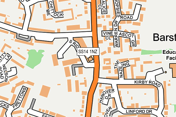 SS14 1NZ map - OS OpenMap – Local (Ordnance Survey)