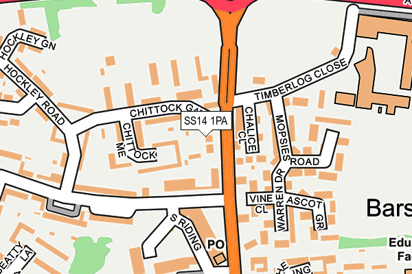 SS14 1PA map - OS OpenMap – Local (Ordnance Survey)