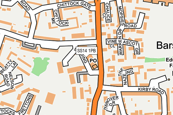 SS14 1PB map - OS OpenMap – Local (Ordnance Survey)