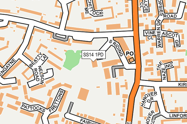 SS14 1PD map - OS OpenMap – Local (Ordnance Survey)