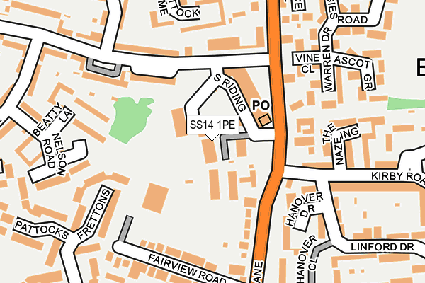 SS14 1PE map - OS OpenMap – Local (Ordnance Survey)