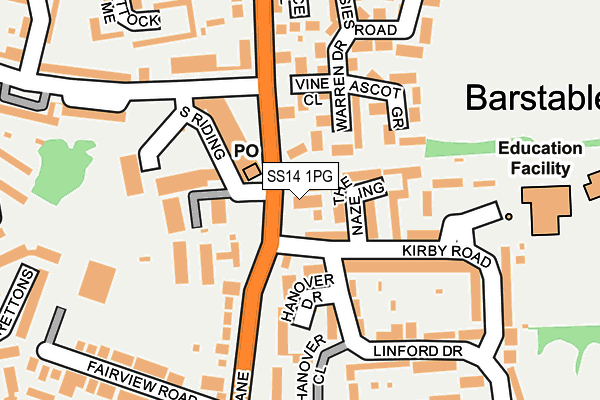 SS14 1PG map - OS OpenMap – Local (Ordnance Survey)