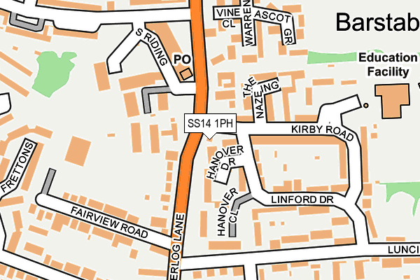 SS14 1PH map - OS OpenMap – Local (Ordnance Survey)