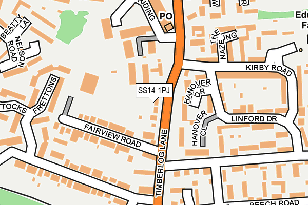 SS14 1PJ map - OS OpenMap – Local (Ordnance Survey)