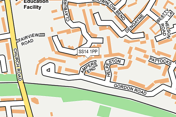 SS14 1PP map - OS OpenMap – Local (Ordnance Survey)