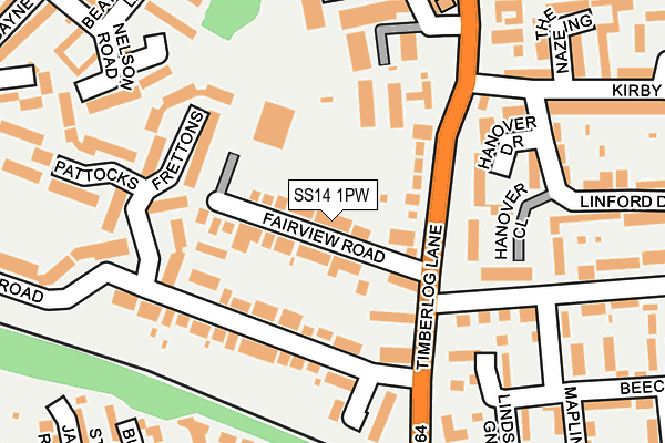 SS14 1PW map - OS OpenMap – Local (Ordnance Survey)