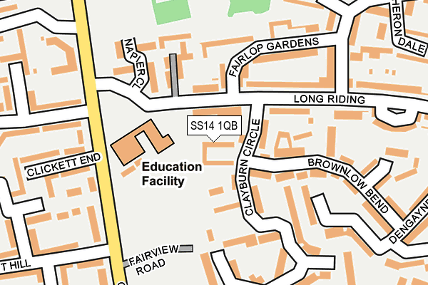 SS14 1QB map - OS OpenMap – Local (Ordnance Survey)