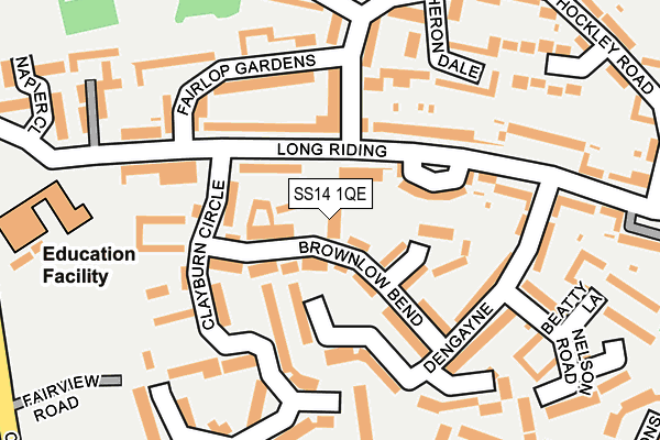 SS14 1QE map - OS OpenMap – Local (Ordnance Survey)