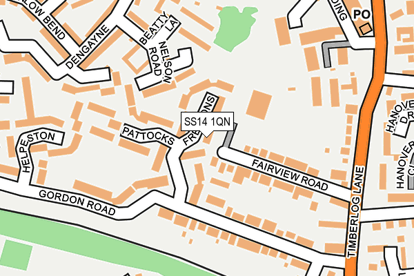 SS14 1QN map - OS OpenMap – Local (Ordnance Survey)