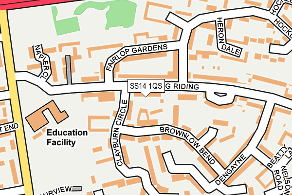 SS14 1QS map - OS OpenMap – Local (Ordnance Survey)