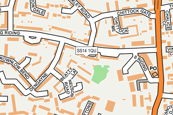 SS14 1QU map - OS OpenMap – Local (Ordnance Survey)