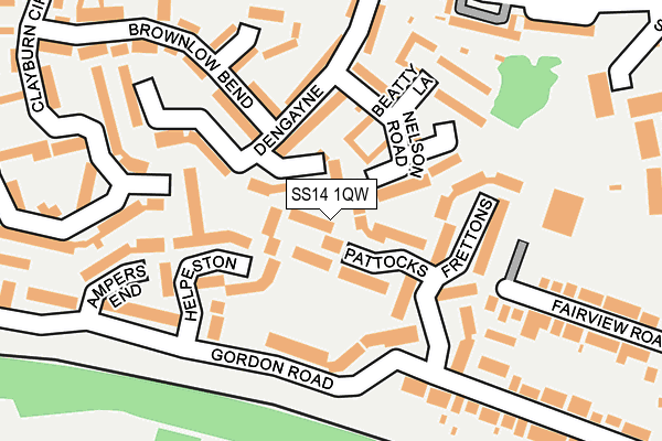 SS14 1QW map - OS OpenMap – Local (Ordnance Survey)