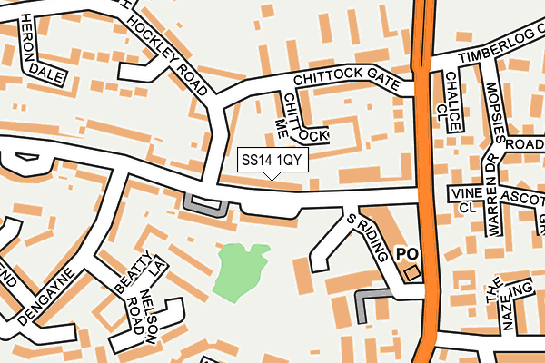 SS14 1QY map - OS OpenMap – Local (Ordnance Survey)