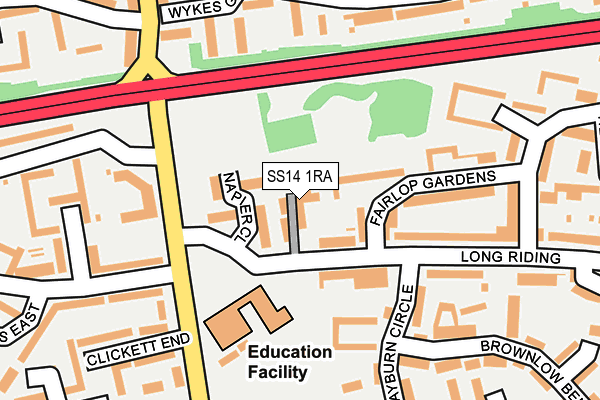 SS14 1RA map - OS OpenMap – Local (Ordnance Survey)