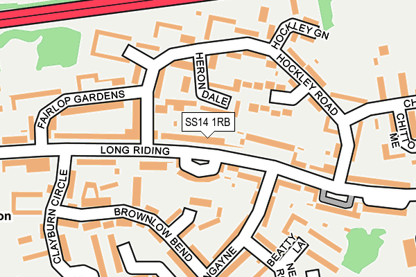 SS14 1RB map - OS OpenMap – Local (Ordnance Survey)