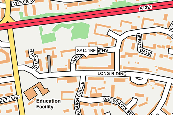 SS14 1RE map - OS OpenMap – Local (Ordnance Survey)