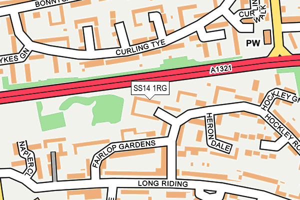 SS14 1RG map - OS OpenMap – Local (Ordnance Survey)