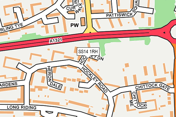 SS14 1RH map - OS OpenMap – Local (Ordnance Survey)