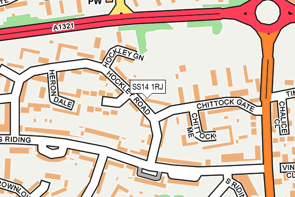 SS14 1RJ map - OS OpenMap – Local (Ordnance Survey)