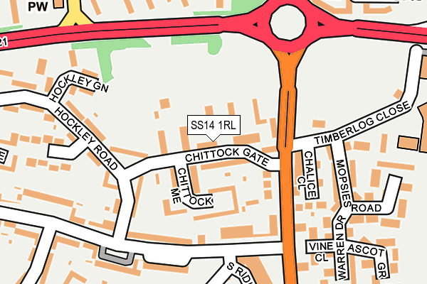 SS14 1RL map - OS OpenMap – Local (Ordnance Survey)