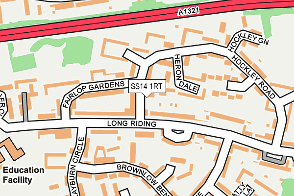 SS14 1RT map - OS OpenMap – Local (Ordnance Survey)