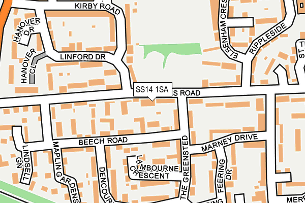 SS14 1SA map - OS OpenMap – Local (Ordnance Survey)