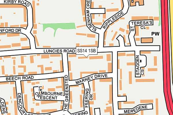 SS14 1SB map - OS OpenMap – Local (Ordnance Survey)